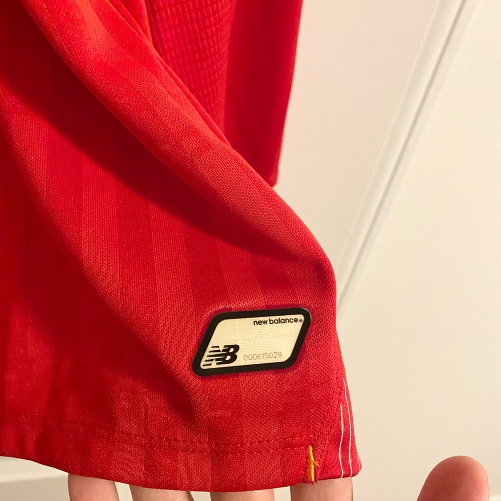 New Balance Red Liverpool FC Home Jersey with White Logos - Picture 5 of 7